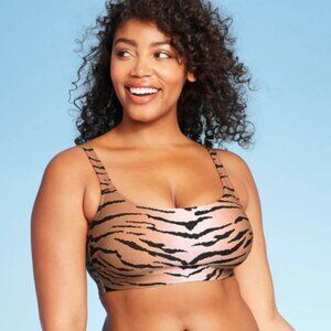 Xhilaration Tiger Print Bralette Bikini Swim Top XL